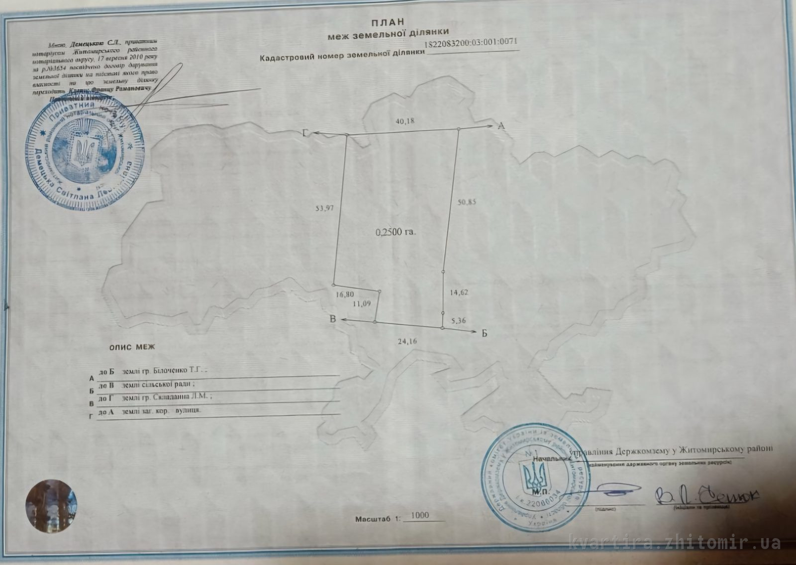 Ділянка під будівництво житлового будинку